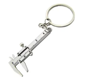 Portable 0 40mm Mini Vernier Caliper Keychain Metal Car Key Turbo Gauging Tools Ruler Caliper Keychain Ring Ruler