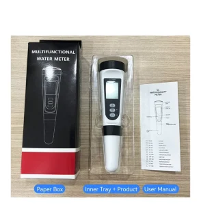 Portable 2-in-1 Chlorine Temp Meter 0-4ppm Residual Chlorine Tester for Pool Drinking Water Aquaculture Hydroponics Aquarium
