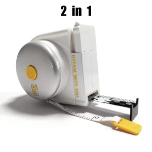 Portable 2-in-1 Combined Tape Measure 3m Carbon Steel & 1.5m Fiber Metric Imperial Factory Direct