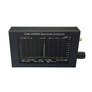 Portable 35MHz-4400MHz Spectrum Analyzer 4.3in LCD Rechargeable Battery Aluminum Shell RF Signal Analysis 7.5x3x12.3cm