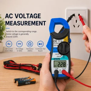 Portable 400A AC DC Clamp Meter Non Contact Multimeter with LCD for Household Voltage Resistance Ampere Current Tester