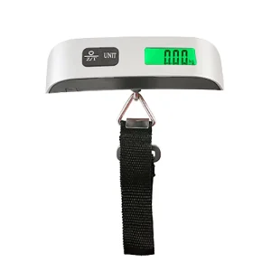 Portable 50kg Digital Travel Luggage Weighing Scale Mini Plastic ABS Backlit Electronic Display 95g Pocket Hanging Scale Battery
