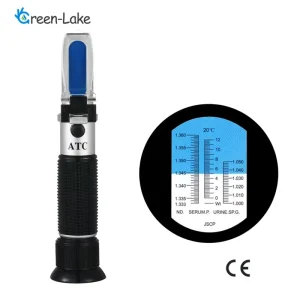 Portable Auto Veterinary Clinical Refractometer Handheld Urine Specific Gravity Serum Protein Tester Optical Glass Aluminum
