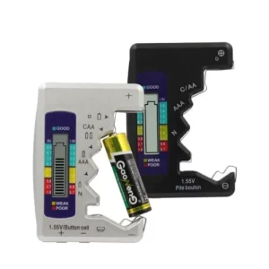 Portable Digital Battery Tester with Easy Read LCD Display for AA AAA C D 9V Button Cells No Charging Required