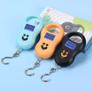 Portable Electronic Hook Scale Smile Round Gourd Shaped Portable Hanging Scale Plastic Mini 50KG Luggage Scale