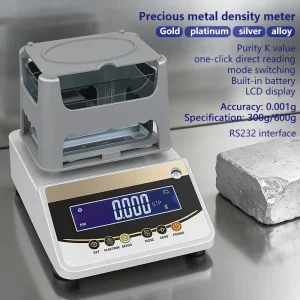 Portable Gold Purity Testing Digital Hydrometer Metal Densimeter Gold Purity Testing Machine RS232 Interface