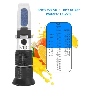 Portable Honey Baum Meter ATC 58-90 Brix Handheld Sugar Refractometer for Beekeeping