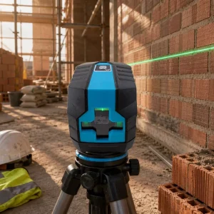 Portable Industrial Grade Green Beam Laser Level Tripod Lithium Battery 2 Line (Horizontal Vertical) Electronic Self Leveling