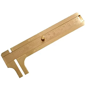 Portable Mini Slide Solid Copper Brass Pocket Double Scale Outside Measuring Ruler Gauge Vernier Caliper
