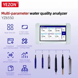 Portable Multi-Channel Multi-Parameter Water Quality Data Logger RS485 4-20mA Yezon 6550 for PH DO Conductivity Turbidity