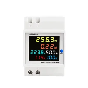 Power Meter Single Phase Din Rail Electricity Monitor with Intelligent Switch Voltage Current Electric Energy Meter