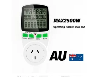 Power Meters Digital Wattmeter AU Energy Meter Watt Monitor Electricity Cost Diagram Measuring Socket Analyzer
