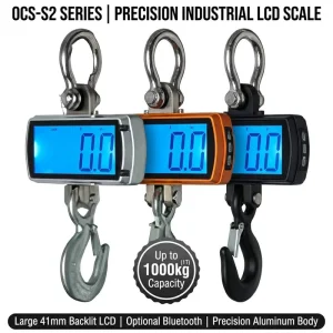 Precision Crane Scale 100kg Capacity with 41mm LCD Display and Remote Tare 1 Year Warranty for Laboratory Quality Testing