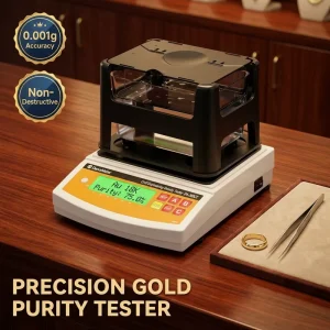 Precision Gold Purity Tester 0.001g High Accuracy Electronic Density Meter for Precious Metal Jewelry and Solid Density Testing