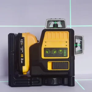 Precision Industrial 360 Degree Vertical 12 Lines Green Light Level Meter 3 Sides 360 Degree Rotary Laser Levels for Outdoor Use