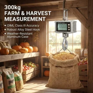 Precision LCD Hanging Crane Scale 300kg Graduation Adjustment Zero Tare High Accuracy Load Cell OEM ODM for Inspection