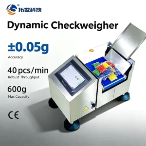 Production Line Check Weigher Machine Automatic High Precision Dynamic Checkweigher Weight Checker for Small Pouch 0.05g