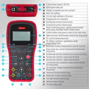Professional Automotive Digital Multimeter for Car Engine Diagnostic with RPM Dwell Angle Duty Cycle Temperature Tester