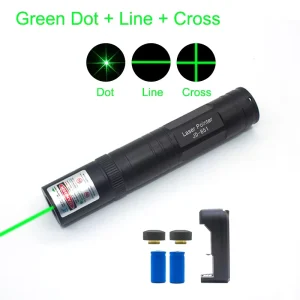 Professional Engineering Laser Pointer Dual-Wavelength 532/650nm 200-2000m Range Switchable Red Green Dot Line Cross Laser Pen