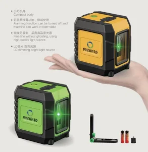 Professional Industrial DIY Grade Rotary Laser Level Meter 2-Dot Green Line Self-Leveling Cross Vertical Line for Construction