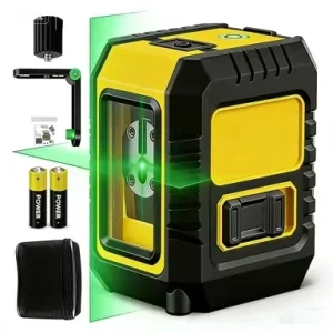 Professional Rotary Laser Level Meter with 2-Dot Green Line Self-Leveling Cross & Vertical Line for Construction
