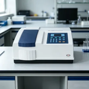 Professional Split Double Beam UV Vis Spectrophotometer Tungsten Deuterium Lamps 190 1100nm Wavelength Range Dual Voltage