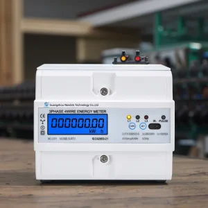 RS485 220 240V Digital Power Factor Monitor 5 60A 3 Phase 4 Wire DIN Rail Energy Meter Voltage Current Frequency Display 1.0
