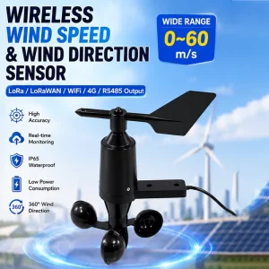 RS485 Modbus 4 20mA Meteorological Weather Station 0~60m/s Integrated Wind Speed and Direction Sensor Anemometer Transmitter