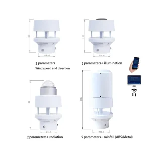 RS485 Output Ultrasonic Wind Speed and Direction Air Temp Humidity Agro Automatic Meteorological Weather Station With Rain Gauge