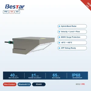 Radar Flow Meter Water Velocity Sensor Rate River Open Channel Flowmeter Open Channel Flow Meters for Rivers
