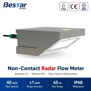 Radar Open Channel Flow Meter with Level Sensor +/-1% Accuracy 0.1-15 m/s Open Channel Flow Meters RS485 for Reservoir