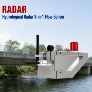 Radar Water Level Meter with Sound Light Alarm Stainless Steel River Flow Velocity Sensor for Smart Water Monitoring System