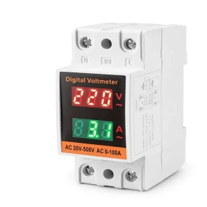 Rail-mounted AC Display Current Voltage Meter Dual-display Electronic Single-phase Meter Distribution Boxes