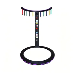 Reaction Game Machine 10 Drop Stick Reflex Tester Coin Operated Digital Score LED Base Ring Arcade Commercial Factory