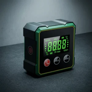 Rechargeable Digital Display Inclinometer Range 4*90° Accuracy 0.2° Dual Laser Four Sided Magnetic Yellow Button Inclinometers