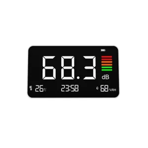 Rechargeable Type C Port Sound Level Decibel Noise Meter Noise Tester with Temperature Humidity Time Display for Home Office
