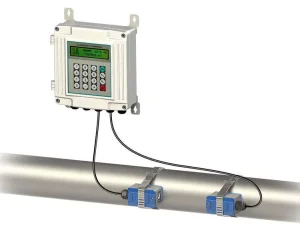 Remote 110v 4-20ma Sanitary Ultrasonic Flow Sensor Ultrasound Flowmeter Digital Ultrasonic Water Flow Meter