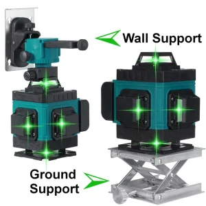 Rotary 360 Degree Laser Level 16 Line Green Automatic Self Leveling Ground Tripod Laser Level Square Shape