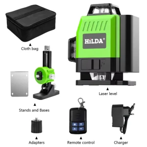 Rotating Laser Level 16 Lines 4d Laser Level Multifunction Crosshair Green Light Nivel Laser Levels