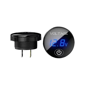 Round Embedded Touch Control Digital Voltage Meter Waterproof Voltmeter for Auto Marine Vehicle