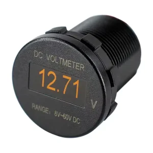Round Mini OLED DC Dual Digital Voltmeter Current Meter 8-60V Display DC Voltage Amp Meter