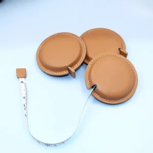 Round PU Leather Tape Measure 1.5m 60 Inch Double Sided Retractable Body Measuring Tape Mini Portable Sewing Ruler