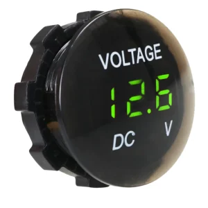 Round Waterproof Digital Voltage Meter 12V DC Battery Monitor for Boat Marine Car