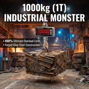 Rugged Aluminum Alloy LED Display Digital Crane Scale 1000kg Industrial Coating Remote Control for Harsh Environment Testing