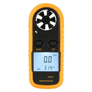 S AM83 Portable Handheld Wind Speed Detection Instrument and Temperature Measuring Digital Mini Anemometer