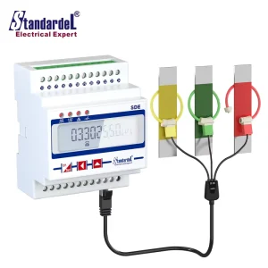 SDE430 R 1000A 35mm Din Rail Three Phase Power Analyzer Rogowski Current Transformer RS485 MODBUS RTU Communication Energy Meter