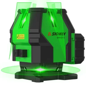SNDWAY Factory SW 431G 3D All around Green Laser Level 12 Lines 3D Self leveling 360 Green Rotary Laser Level Meter