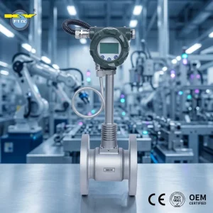 SS304 Digital Vortex Flow Meter 4 20mA RS485 Modbus Output IP65 for Steam Gas Compressed Air Liquid