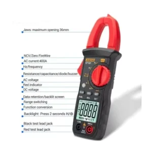 ST181 Digital Clamp Meter DC AC Current 4000 Counts Multimeter Ammeter Voltage Tester Car Amp Hz Capacitance NCV Ohm Test