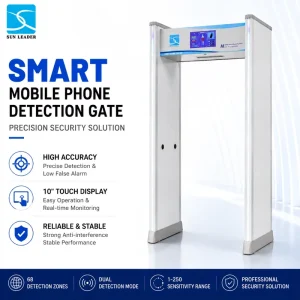 SUNLEADER Security Screening Equipment Multi Zone Body Scanner Entrance System High Sensitivity Detection 10″ Screen LED Alarm
